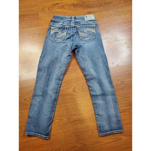 Silver Jeans Women's Suki Capri Size W26 X 24 Low Rise Blue Stretch Denim